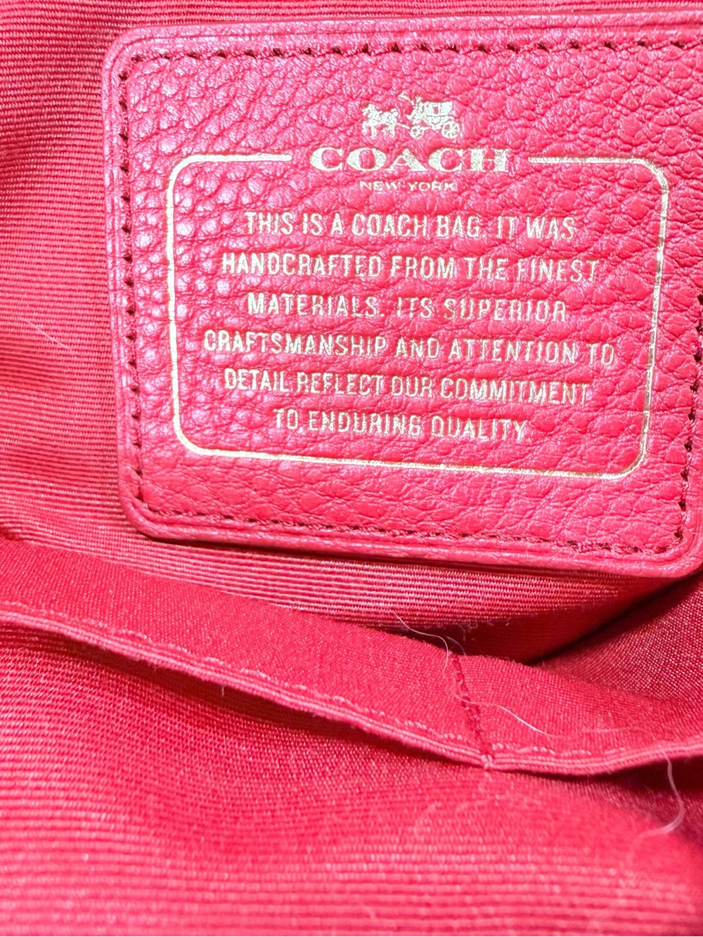 Coach Red Pebbled Leather Blake Carryall Satchel Bag F55662 - Picture 12 of 14